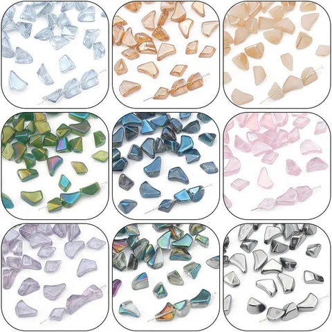 Irregular Colored Glass Crushed Stones Loose Beads For DIY Craft Jewelry Making Nail Art Wishing Bottle Filler Minimalist Multi Colors Glass Gravel Beads