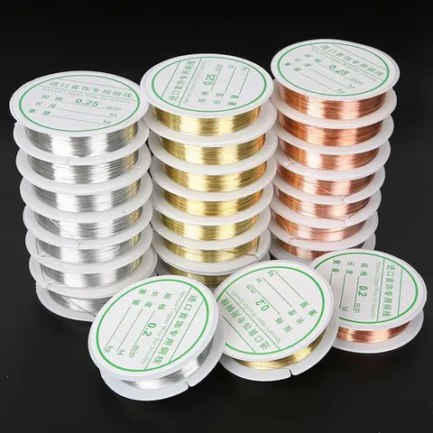 Multi-Size Jewelry Copper Wire For DIY Bracelet Necklace Making Metal Beaded Cord Silver Gold Red Copper Craft Shaping Wire