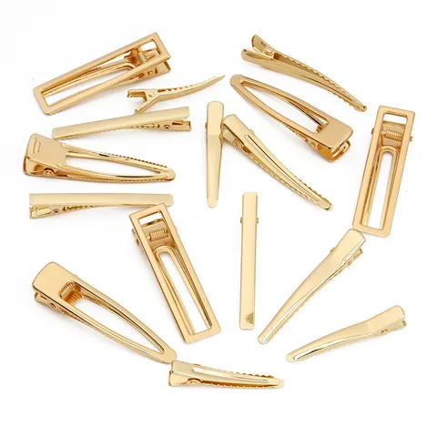 Goudkleurige Legering Eendenbek Clips Haarspeldjes DIY Haaronderdelen Materialen Metalen Haarclips Handgemaakte Haaraccessoires