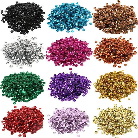 Paillettes Rondes en Alliage de Zinc 6mm Spangles Électroplaqués Colorés pour Couture DIY Accessoires de Vêtement Décoration Artisanale