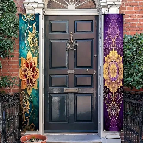 Boho Vintage Mandala Muster Tür Spruchband Banner Retro Stoff Veranda Hängevorhänge Für Haus Festival Party Dekoration
