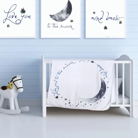 Dreamy Moon And Stars Baby Milestone Blanket Soft Peach Skin Polyester Monthly Growth Photography Prop Background Newborn Gift