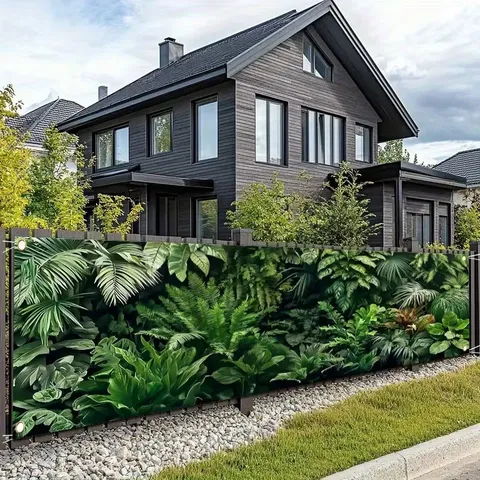 Tropischer Regenwald Grünpflanze Dekoratives Banner Pongee Polyester Palmblatt Monstera Hängendes Tuch Für Garten Balkon Outdoor Dekor