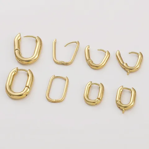 French U-Shaped Oval Earring Buckles 14K Gold Filled Color Preserving Copper DIY Earring Hooks Jewelry Making Findings Components