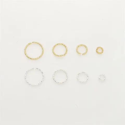 Anillos de Salto Torcidos Llenos de Oro de 14K Anillos de Conexión Roscados Plateados para Accesorios de Joyería DIY