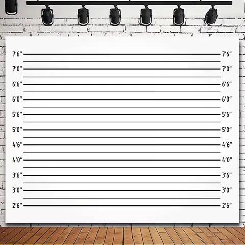 Detective Theme Mugshot Backdrop Police Height Measurement Chart Photography Background Murder Mystery Party Decoration Prop Banner Wall Tapestry