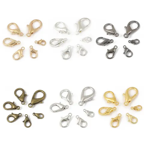 Cierres de Langosta de Aleación Fornituras de Joyería Para DIY Collar Pulsera Hacer Conectores de Metal Multicolor Piezas de Joyería