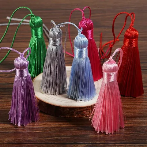 Handmade Polyester Tassel Pendant Silky DIY Craft Accessory For Bookmarks Fans Curtains Home Decor Vintage Hanging Ornament