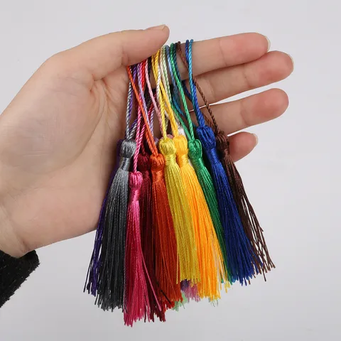 Colorati Ciondoli a Nappina in Seta di Poliestere con Anelli per Orecchini Fai da Te Accessori per la Creazione di Gioielli