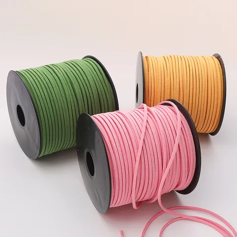 Korean Faux Suede Cord Flat Microfiber Cord Suede Lace String For Jewelry Making DIY Bracelets Necklace Crafts Braiding Thread