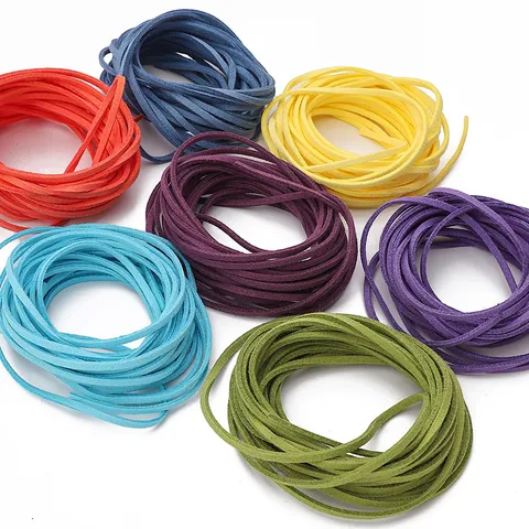 Korean Faux Suede Cord Flat Microfiber Cord Suede Lace String For Jewelry Making DIY Bracelets Necklace Crafts Braiding Thread