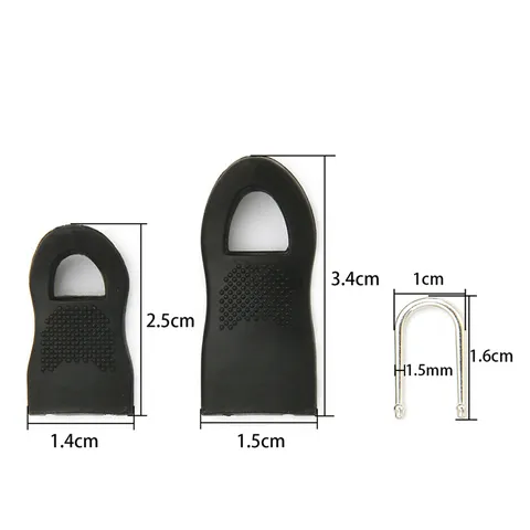 Tirettes de Fermeture Éclair de Remplacement Détachables Crochet en U en Métal Languette en Caoutchouc Kit de Réparation pour Vêtements Valises Sac à Dos Accessoires