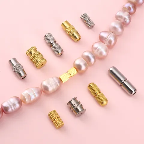 Copper Screw Clasp For Necklace Bracelet DIY Jewelry Making Finding Connector Capsule Barrel Nuts Screw Lock Clasps