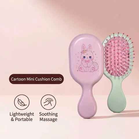 Cute Cartoon Bunny Kids Air Cushion Hair Comb Portable Mini Plastic Massage Brush Detangling Comb For Women Children Daily Hair Care