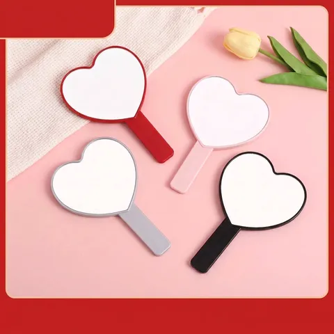 Heart Handheld Mirror Portable Makeup Mirror Aesthetic Cute Cosmetic Mirror For Personal Care Home Decor Vanity Hand Mirror
