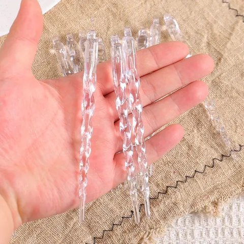 Adornos de Carámbanos de Navidad Claros Conos de Hielo de Plástico en Espiral Transparentes para la Decoración del Árbol de Navidad Fiesta de Invierno Decoración del Hogar