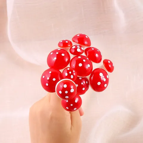 Miniature Foam Mushrooms Polka Dot Simulation Mushroom Plant Fairy Garden Accessories Christmas Decoration Ornaments For Pot Landscape Craft