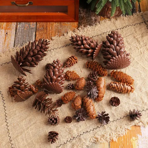 Plastic Artificial Pine Cone Christmas Decoration Spruce Pine Flower Ornament For DIY Craft Home Decor Photo Prop