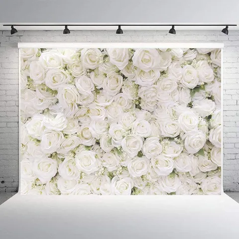 Fond de Photographie de Mur de Roses Élégant Décoration de Fête de Mariage Florale Romantique Toile de Fond en Ponge pour Studio Photo