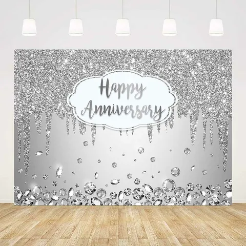 Toile de Fond Photographie Joyeux Anniversaire Bannière en Polyester pour Décoration de Fête Anniversaire Motif Floral Paillettes Fond Mural