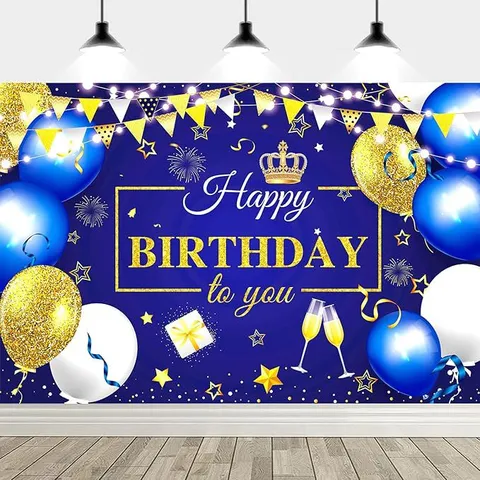 Light Luxury Birthday Party Photography Backdrop Cloth Pastoral Theme Polyester Fabric Happy Birthday Wall Hanging Decoration Banner For Kids Celebration