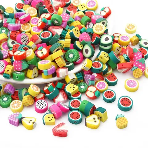 Polymer-Ton Fruchtperlen Für DIY Schmuckherstellung Fruchtform Handgefertigte Perlen Für Ohrringe Armband Halskette Haarschmuck