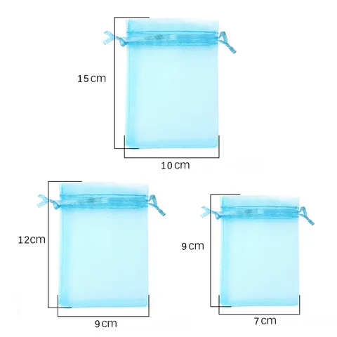 Colorful Organza Drawstring Bags Sheer Mesh Jewelry Packaging Gift Pouch For Candy DIY Necklace Favors Wedding Party Decoration