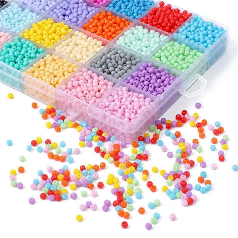 4mm Oil Painting Solid Color Painted Glass Seed Beads Small Round Spacer Beads For DIY Jewelry Making Bracelet Necklace Handmade Accessories