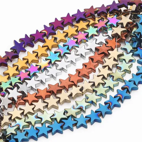 Electroplated Nano Hematite Star Beads Star Shape Loose Beads For DIY Bracelet Necklace Jewelry Making Finding Handmade Components