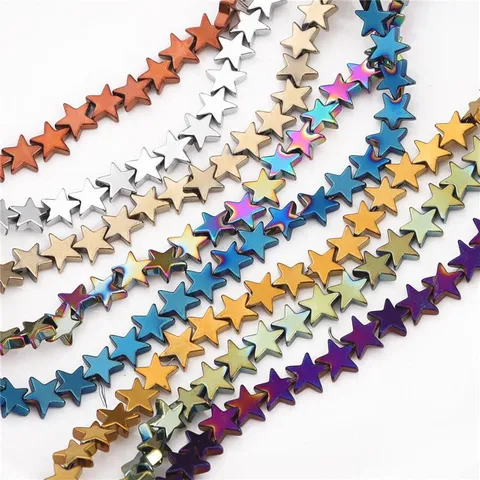 Electroplated Nano Hematite Star Beads Star Shape Loose Beads For DIY Bracelet Necklace Jewelry Making Finding Handmade Components