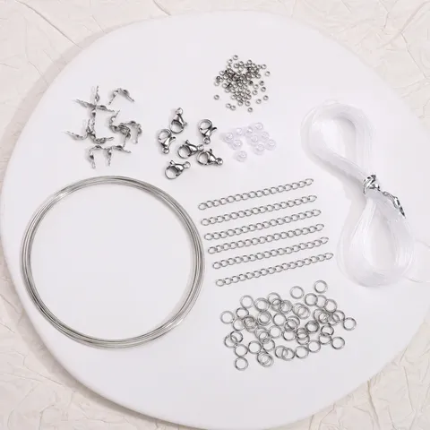 DIY Jewelry Making Kit Stainless Steel Accessories Pliers Wooden Bead Board Lobster Clasps Jump Rings Beading Supplies For Handmade Jewelry Star Necklace Craft Set