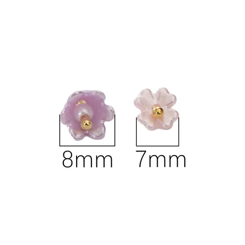 Acrylic Artificial Pearl Lily Of The Valley Four Petal Flower Charms DIY Jewelry Beads For Necklace Bracelet Making Accessories