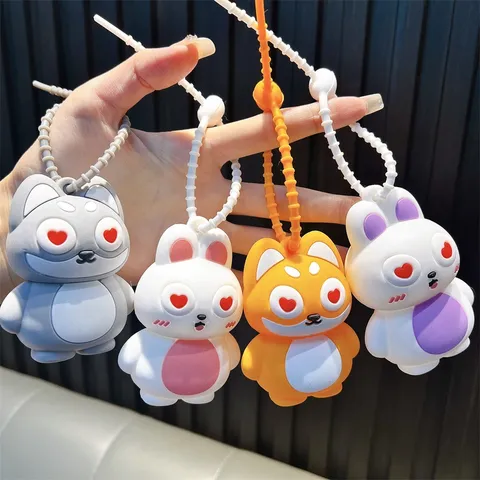 Κινουμένων Σχεδίων Κουνέλι Squishy Μπρελόκ Για Τσάντες Καρδιά Μάτι Σχέδιο PVC Παιχνίδι Ανακούφισης Από Το Στρες Μενταγιόν Διακόσμηση Γραφείου