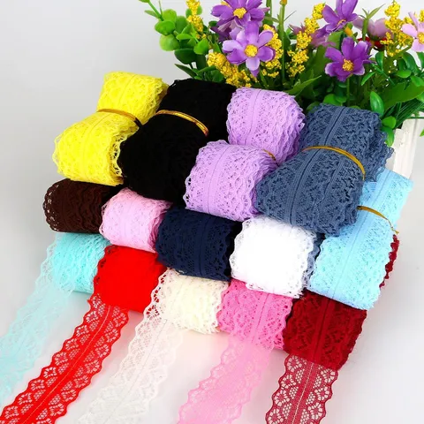 Non-Elastic Polyester Lace Trim Floral Ribbon For DIY Sewing Handicraft Decoration Garment Embellishment Apparel Accessories