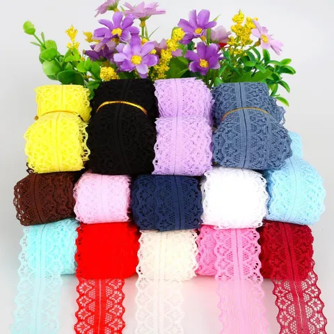Non-Elastic Polyester Lace Trim Floral Ribbon For DIY Sewing Handicraft Decoration Garment Embellishment Apparel Accessories