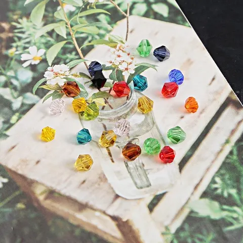Multifaceted Bicone Artificial Crystal Loose Beads For DIY Jewelry Making Accessories Handmade Bracelet Necklace Craft Supplies