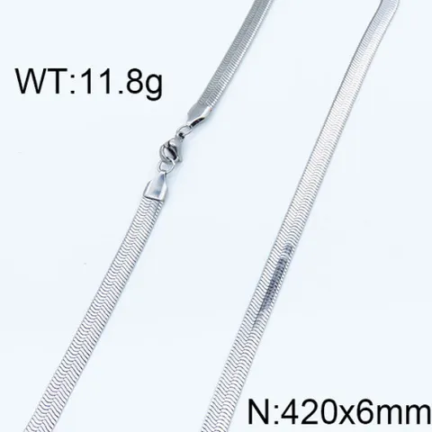 Unisex Stainless Steel Herringbone Snake Bone Chain Necklace Hip Hop Flat Blade Chain For Men Women Punk Jewelry Gift