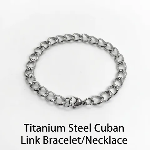 Stainless Steel Cuban Link Chain Necklace Bracelet Set For Men Women 7.5mm Wide Minimalist Fashion Jewelry Silver Tone
