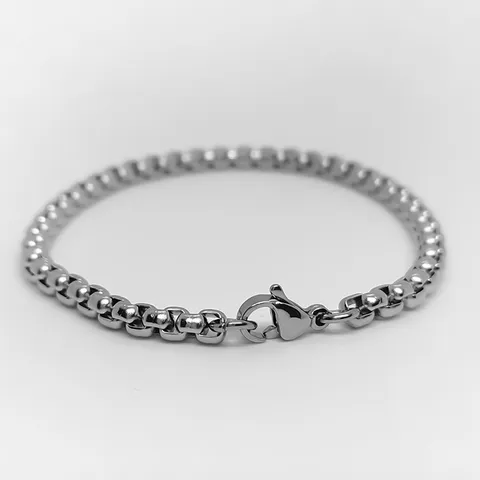 Collana Bracciale in Acciaio Inossidabile Unisex Catena Veneziana Minimalista Argento Lucido Gioielli di Moda Coreana