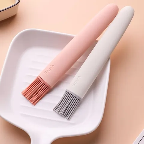 Heat Resistant Silicone Oil Brush For Kitchen Baking BBQ Air Fryer Detachable Cooking Basting Brushes With Plastic Handle