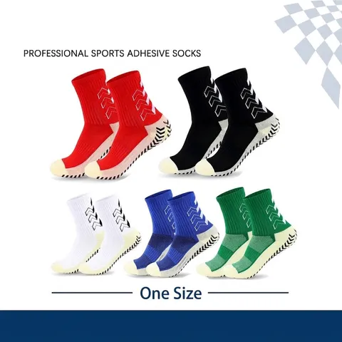 Unisex Antislip Sport Middelhoge Sokken Nylon Ademend Grip Hardlopen Voetbal Basketbal Sport Jacquard Sokken Met PVC Punten