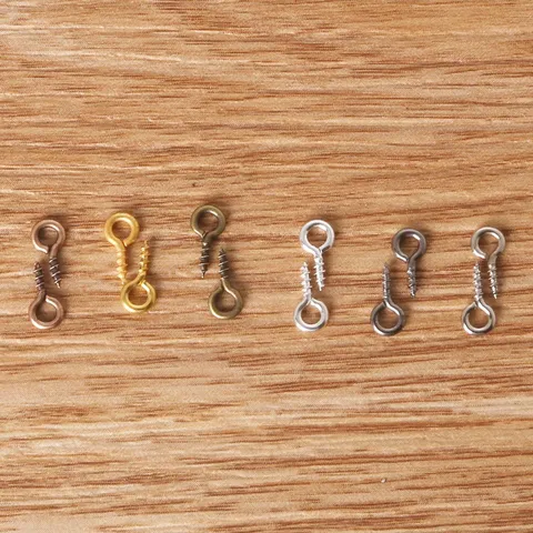 Metal Screw Eye Pins For Jewelry Making DIY Small Eye Hooks Hanging Connector Findings Gold Silver Bronze Assorted Colors