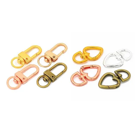 Alloy Heart Shape Swivel Spring Clasp Lobster Claw Clasps For DIY Jewelry Keychain Accessory Metal Lobster Clasp Findings