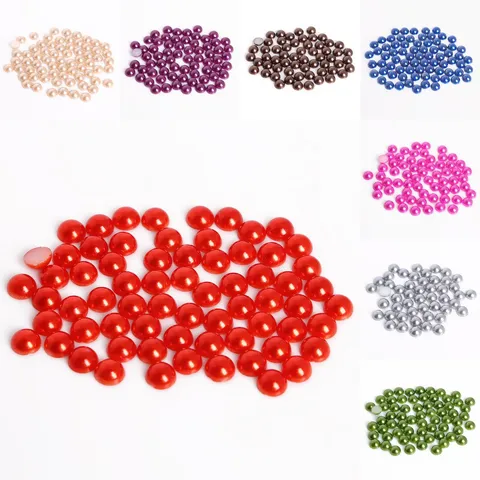 Half Rond ABS Kunstparel Platte Achterkant Kralen Voor DIY Strik Haaraccessoires Maken Handwerk Decoratieve Patches