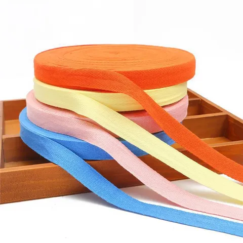 Herringbone Cotton Webbing Ribbon Tape For DIY Jewelry Earrings Hair Accessories Apparel Sewing Handcraft Materials Pack