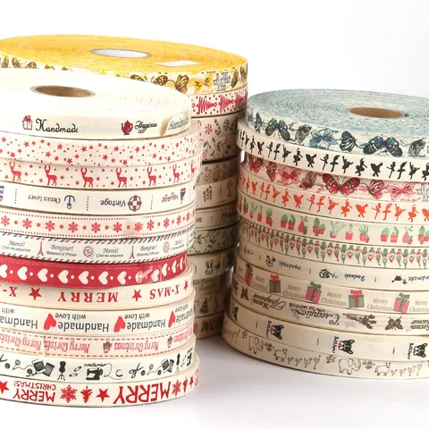 1.5cm Width Printed Cotton Ribbon 5 Yards Handmade DIY Fabric Trim For Hair Accessories Gift Wrapping Sewing Craft Floral Pattern