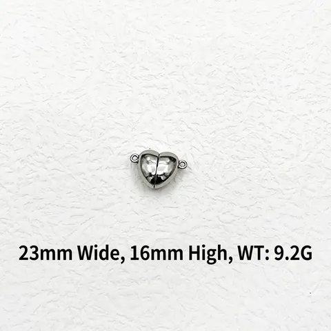 Chiusura Magnetica in Acciaio Inossidabile a Forma di Cuore Connettori a Doppio Foro per Creazione Gioielli Bracciali Collane