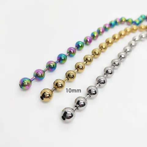 Stainless Steel Ball Chain Necklace Bracelet For Men Women Gold Silver Rainbow Metal Bead Chain Minimalist Jewelry Gift