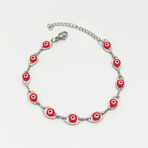 Bracciale Evil Eye in Acciaio Inossidabile per Donna Uomo Oro Argento Placcato Occhio di Nazar Catena Regolabile Gioielli Braccialetto