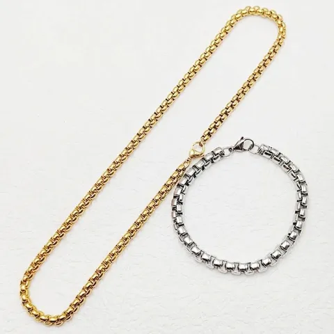 Collana a Catena Veneziana in Acciaio Inossidabile per Uomo Donna Bracciale a Catena Minimalista Placcato Oro Argento